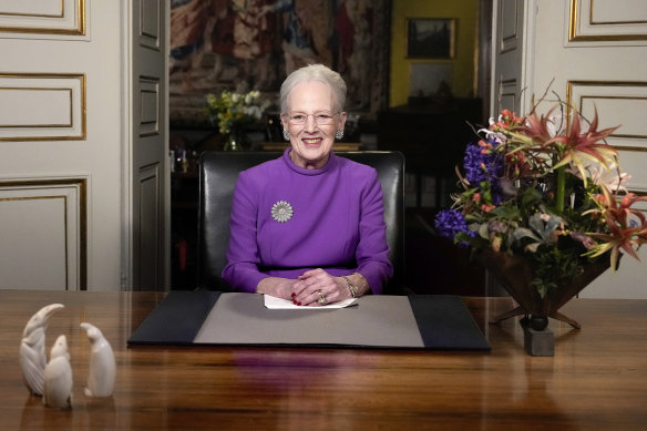 Queen Margrethe II announces her abdication during a New Year's speech from Christian IX's Palace, Amalienborg Castle, Copenhagen.