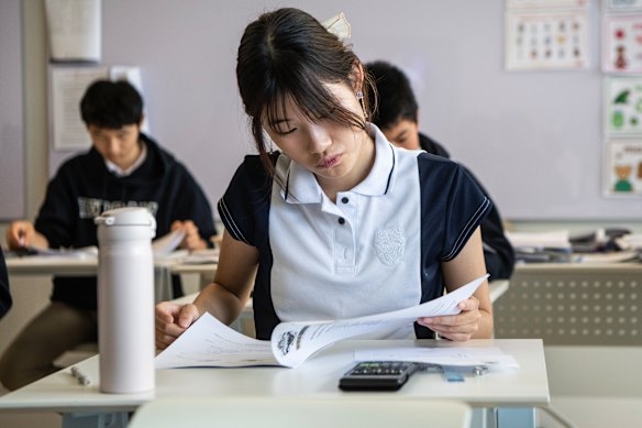 Students sit the cycle tests every Friday.