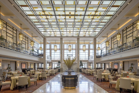 The hotel’s expansive Lobby Restaurant for all-day dining and the signature Peninsula afternoon tea.