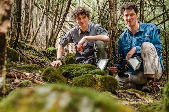 Bruno (left) and Otto Bell: As children, Bruno says, “we’d collect bags of leaves and come home and tip them onto the living-room floor; there was so much interesting stuff there.”