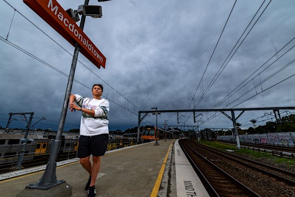 Exchange student Tommaso Bocchini is a fan of Macdonaldtown station, even though he had plenty of time to pose while waiting for a train to the city.