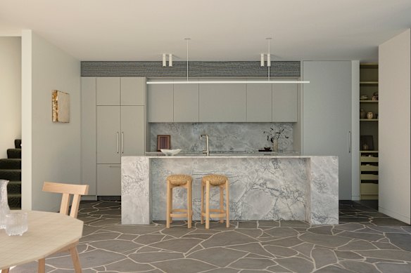 The kitchen is now a focal point of the light and airy open-plan living area.