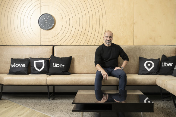 Uber’s global CEO, Iranian-American Dara Khosrowshahi, at the company’s Sydney HQ.