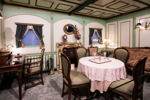 A cabin from the Titanic, recreated for Titanic: The Human Exhibition.