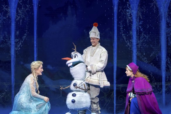 Jemma Rix, Matt Lee and Courtney Monsma in <i>Frozen the Musical</i>.
