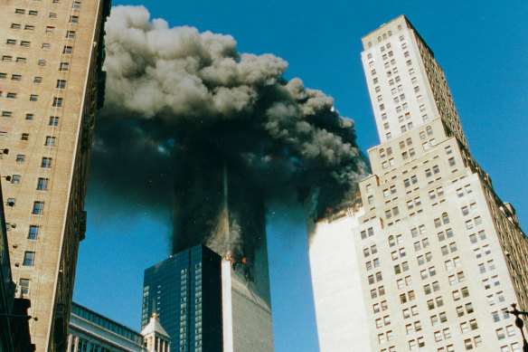 A shot taken by Tania Mattei as she left her apartment building on September 11, 2001.