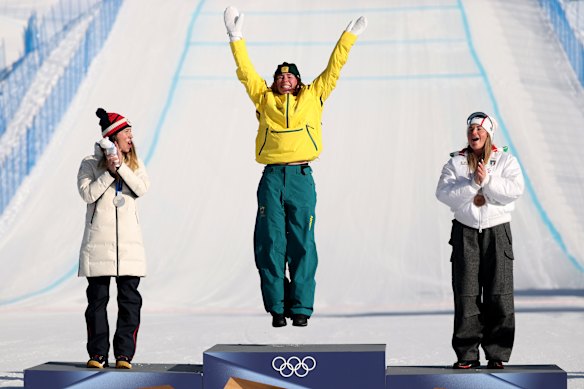 Josie Baff on the podium for Australia.