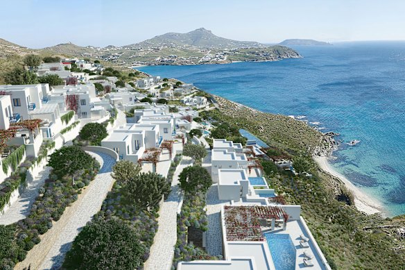Artist’s impression of Four Seasons Resort Mykonos, Cyclades.
