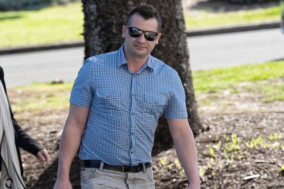 Anthony Koletti arrives at the coronial inquest into the presumed death of his wife Melissa Caddick.