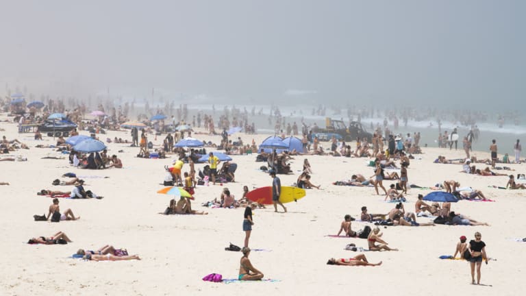 Bondi was shrouded by fog on Monday.