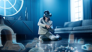 The game also includes other modes you can play on the floor, like real-time strategy battles.