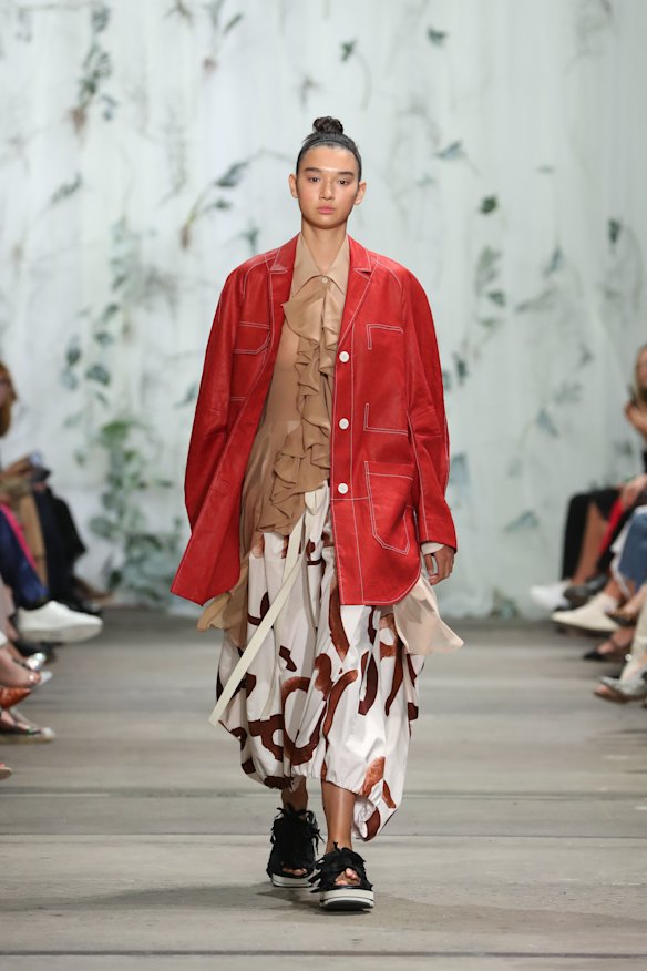 A look from the Lee Mathews show at Fashion Week. 