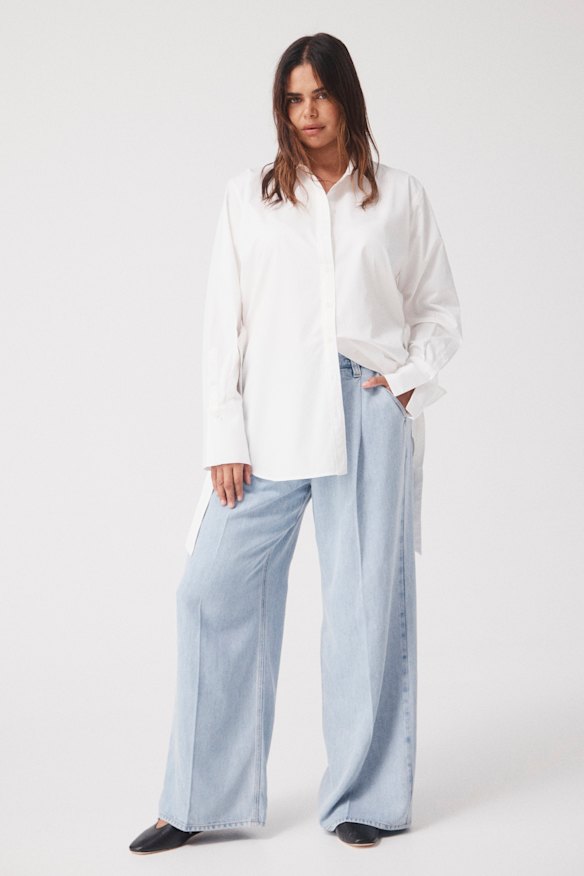 Harris in Witchery’s White Shirt campaign in 2024.