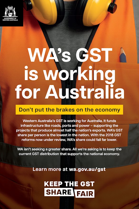 WA GST advertising material. 