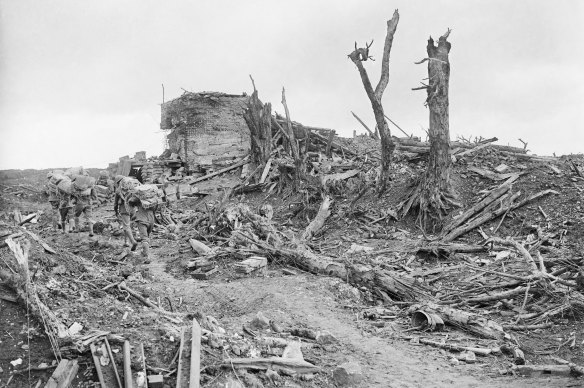 The devastated area near  Pozieres.