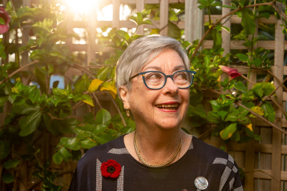 WWI widow Diane Melloy at her home in Woombye, Sunshine Coast, before the Armistice centenary on Sunday. 