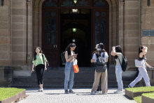 Students on campus at Sydney University.