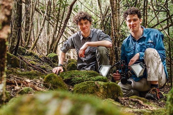 Bruno (left) and Otto Bell: As children, Bruno says, “we’d collect bags of leaves and come home and tip them onto the living-room floor; there was so much interesting stuff there.”