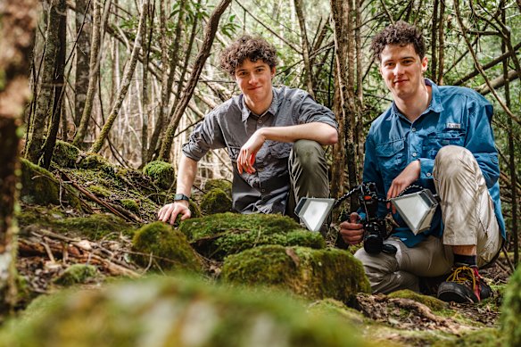Bruno (left) and Otto Bell: As children, Bruno says, “we’d collect bags of leaves and come home and tip them onto the living-room floor; there was so much interesting stuff there.”