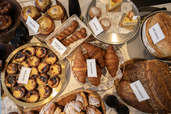 The pastry cabinet at Tuga, Clovelly.