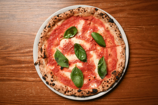 Margherita pizza at Figlia restaurant in Brunswick East.