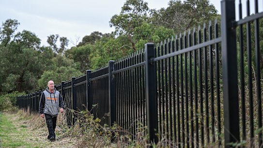 Pearcedale resident Craig Gobbi outside the address of a proposed Hindu temple in a green wedge zone.