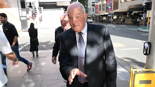 Daryl Maguire arrives at Downing Center Court on Monday.