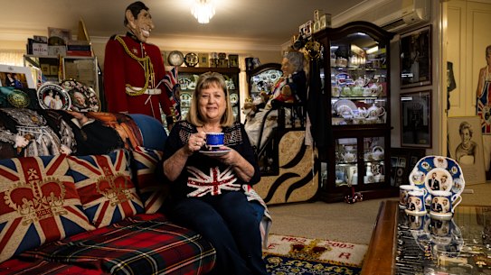 Jan Hugo at her Nulkaba home with her collection of royal items.