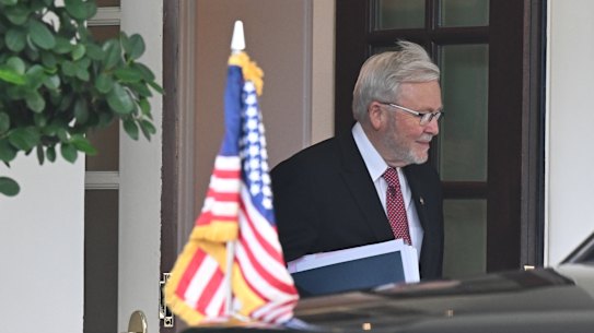 Australia’s US ambassador Kevin Rudd has been warned about Australia’s requirements for US tech giants.