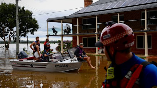 Flood scenes from Wilberforce and Windsor on the Hawkesbury River.