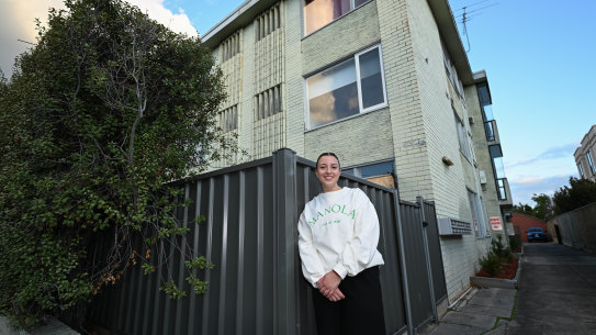 Jasmine Tsiatsias decided to buy a one-bedroom apartment in Essendon because her mortgage repayments ended up being cheaper than renting with a housemate in Flemington. 