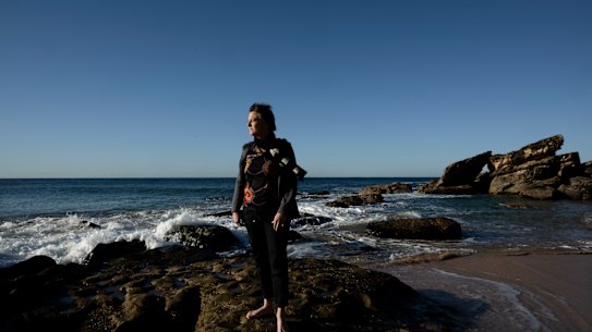 Tracey Howie at Killcare Beach. 