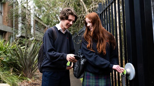 Davidson High School says all mobile phones must be locked in a pouch during school hours.