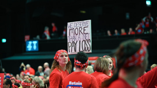 Victorian nurses, midwives and carers   met on Monday to vote on a new pay deal.