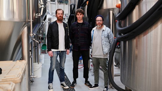 Heaps Normal founders Andy Miller, Ben Holdstock and Peter Brennan.