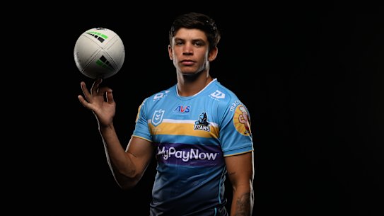 Rising star Jayden Campbell will be locked in a three-way battle for the Titans’ fullback jersey.