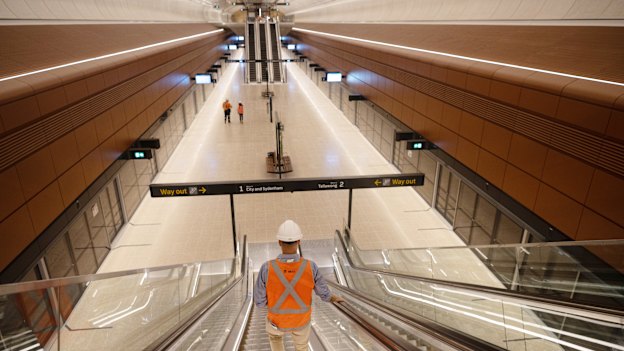 Underground platforms at North Sydney’s Victoria Cross station.