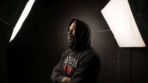 Hawks coach Justin Tatum poses ahead of the NBL semi-finals.