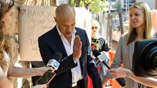 Charlie Teo and partner Traci Griffiths arrive at the hearing on Thursday.