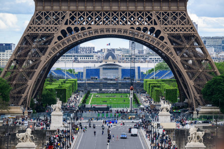 Grandstand with a view ... Eiffel Tower Stadium.