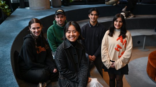 Melbourne millennials Shelby Hobbs, Shaun Ponton, Yui Huo, Josh Segal and Liana Dowie say their generation is more prepared to take risks.