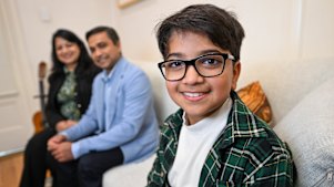 Harshal Mittal with his parents Harpreet and Madhur Mittal.