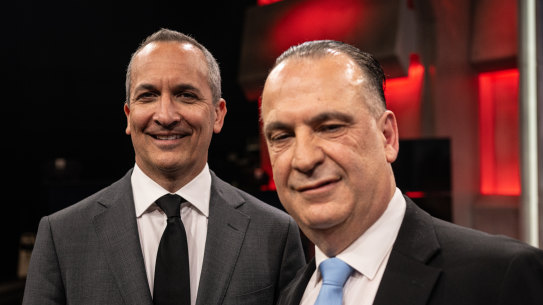 NRL bosses Andrew Abdo and Peter V’landys.