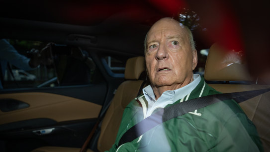 Alan Jones after being granted bail on November 18.