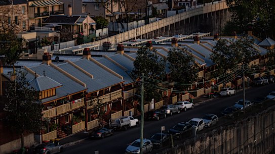 High Street in Millers Point, a suburb identified as a short-term rental accommodation ‘hotspot’.