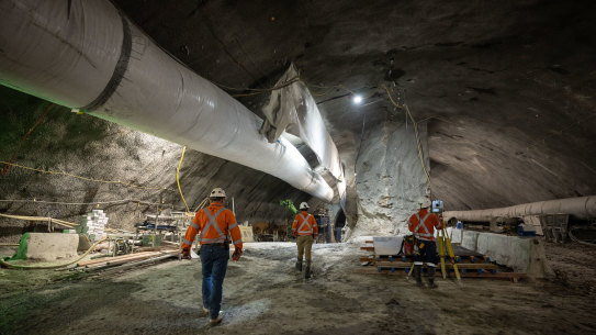 The main cavern for the Hunter Street station will be about 180 metres long.