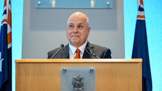 Treasurer Tim Pallas delivers the budget speech on Tuesday,