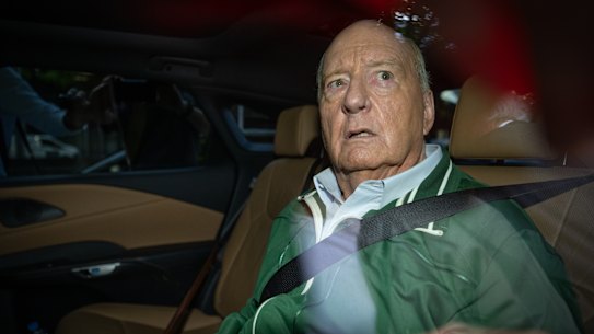 Alan Jones after being granted bail on Monday.