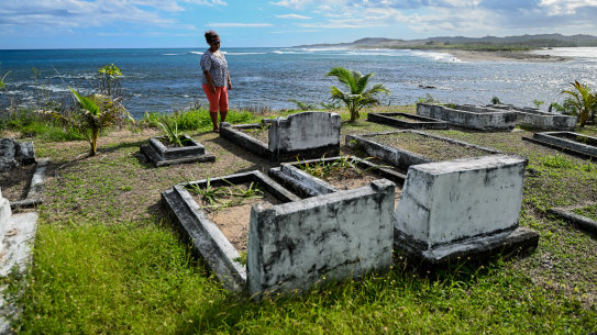 Paulini Lalabalavu-Naulago visits her family’s cemetery at Olosara beach, Sigatoka. 