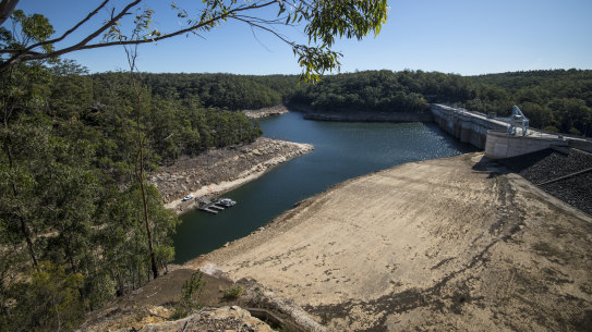 Warragamba Dam, prior to the fires. Most of the catchment of Sydney's biggest dam has been burned.